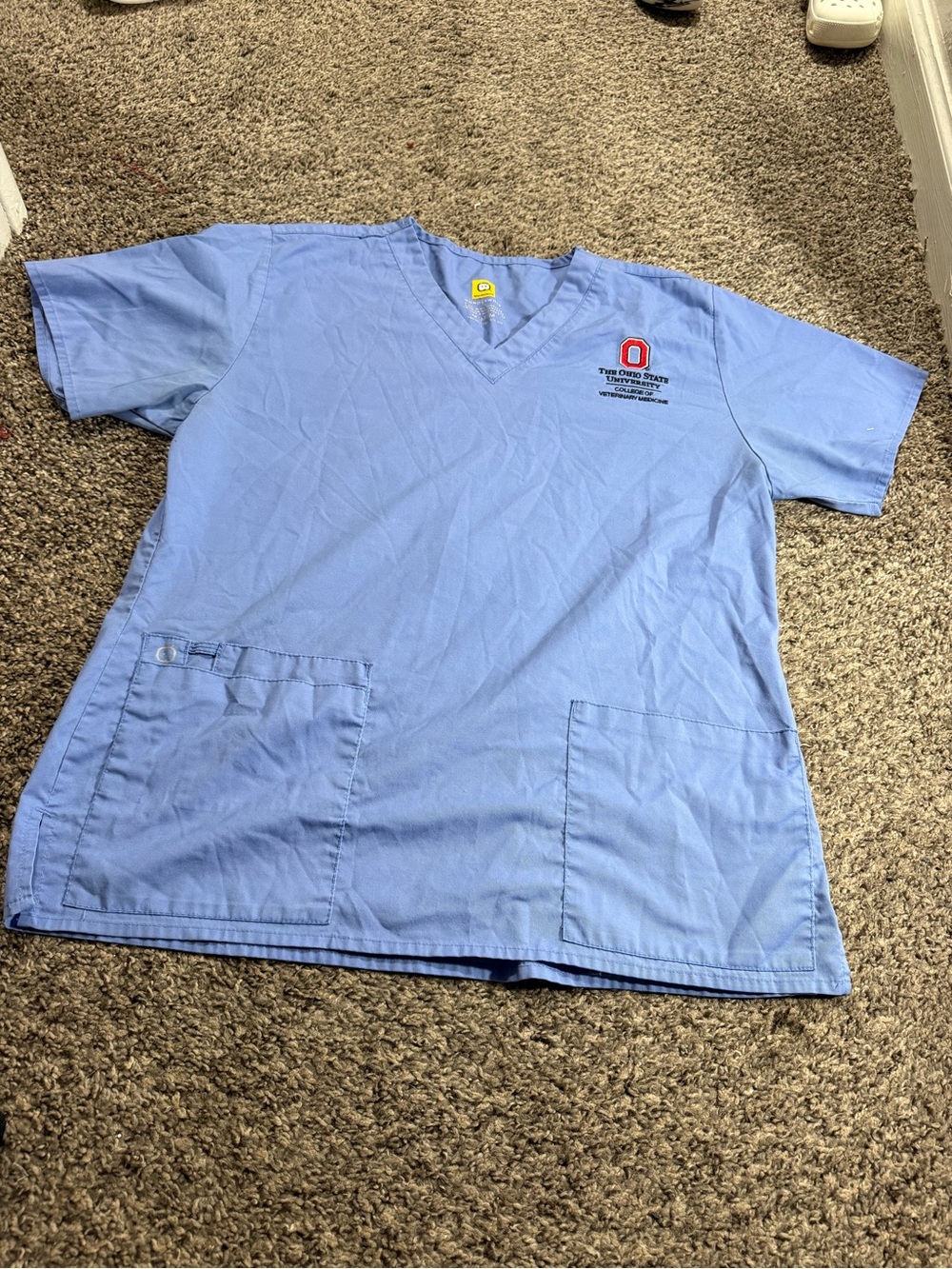 Ohio State Light Blue V-Neck Short Sleeve Scrub Top